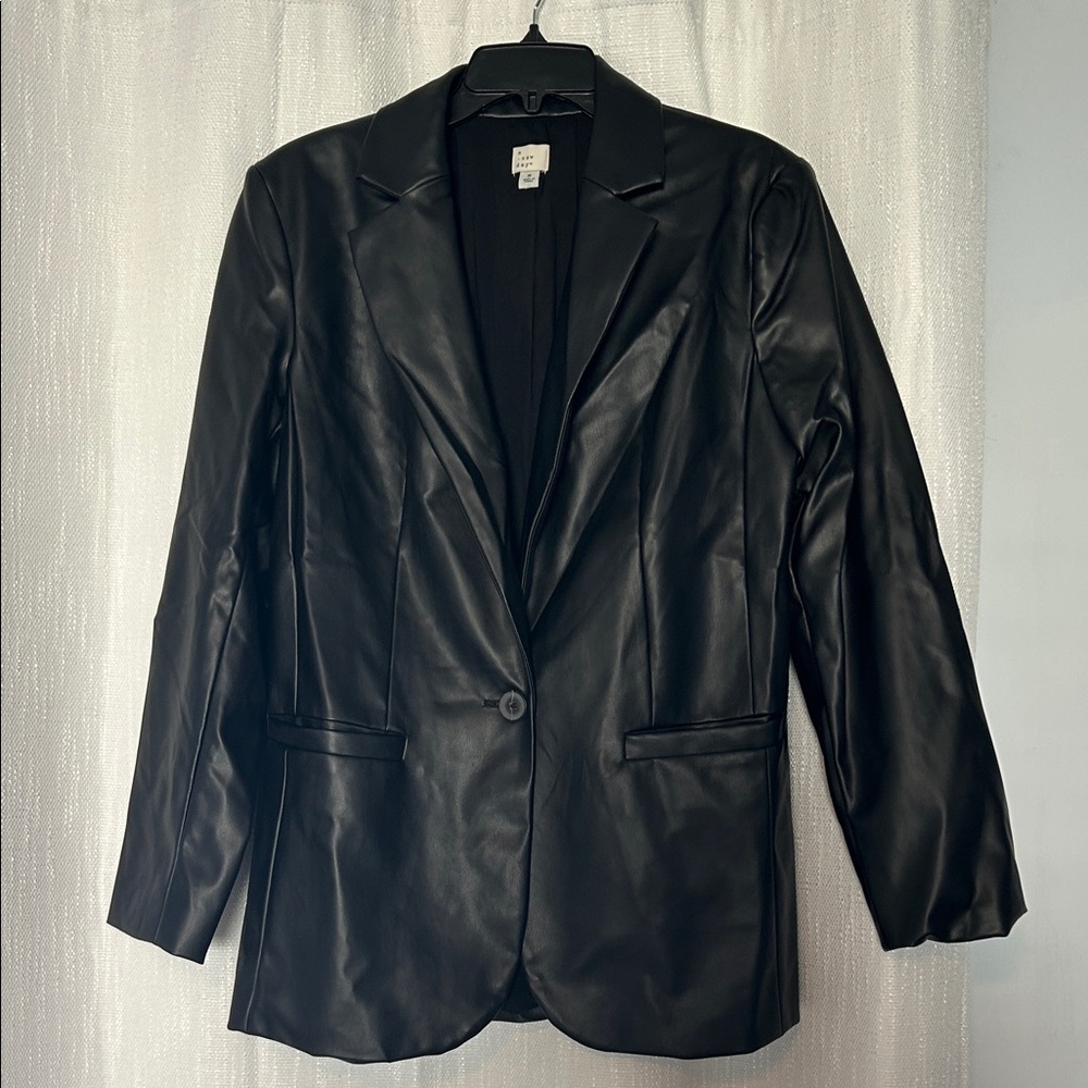 Women's Faux Leather Blazer